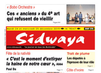 Une Sidwaya du 24 décembre 2019