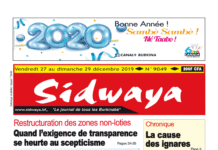 Une sidwaya du 27 12 2019