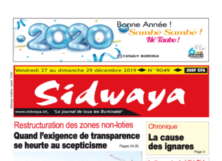 Une sidwaya du 27 12 2019