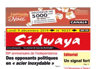 Une Sidwaya du 09 12 2019
