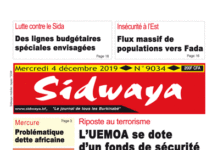 Une sidwaya du 04 19 2019