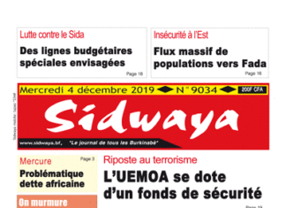 Une sidwaya du 04 19 2019