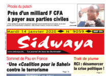 Une Sidwaya du 14 01 2020