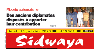 Une Sidwaya du 16 janvier 2020