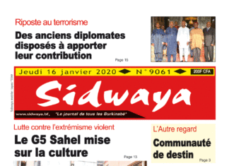 Une Sidwaya du 16 janvier 2020