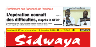 Une Sidwaya du 17 janvier 2020