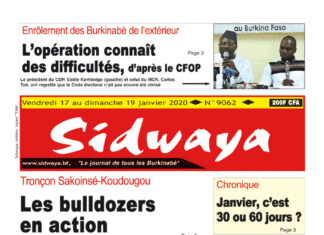 Une Sidwaya du 17 janvier 2020