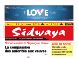 Une sidwaya du 23 01 2020