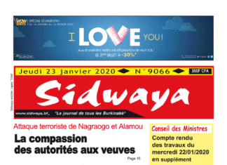 Une sidwaya du 23 01 2020