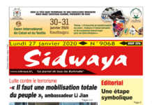 Une Sidwaya du 27 janvier 2020