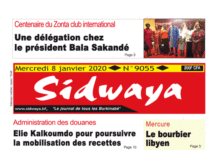 Une Sidwaya du 08 01 2020