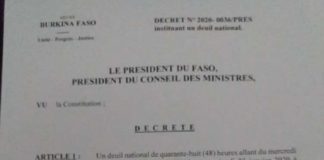 Sanmatenga : attaque terroriste faisant 36 morts, le gouvernement décrète un deuil national de 48 heures