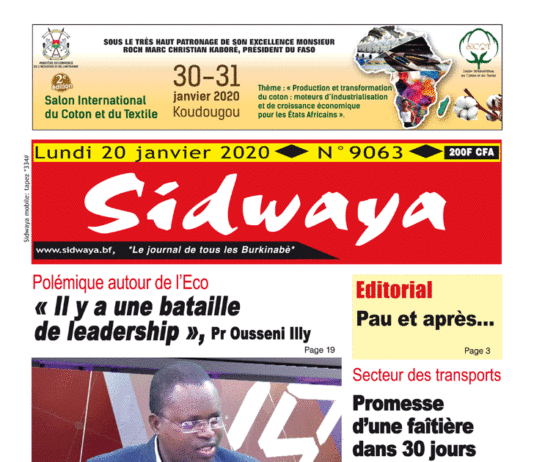 Une Sidwaya du 20 01 2020