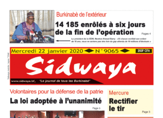 Une Sidwaya du 22 01 2020