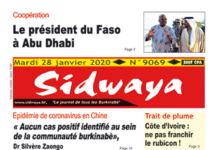 Une sidwaya du 28 01 2020