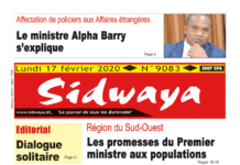 Une Sidwaya du 17 février 2020