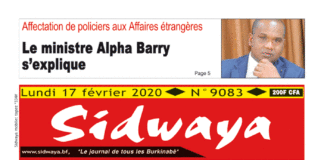 Une Sidwaya du 17 février 2020