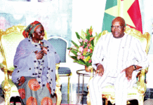 L’au revoir de l’ambassadrice du Nigeria au président du Faso