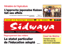 Une sidwaya du 13 02 2020