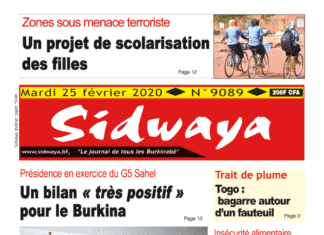 Une Sidwaya du 25 février 2020