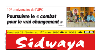 Une Sidwaya du 28 février 2020