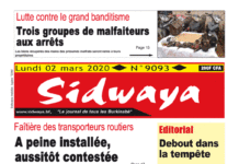 Une sidwaya du 02 03 2020