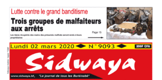 Une sidwaya du 02 03 2020