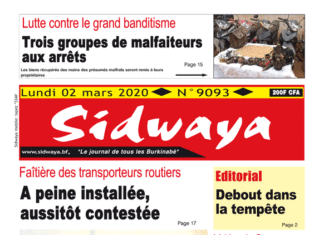 Une sidwaya du 02 03 2020