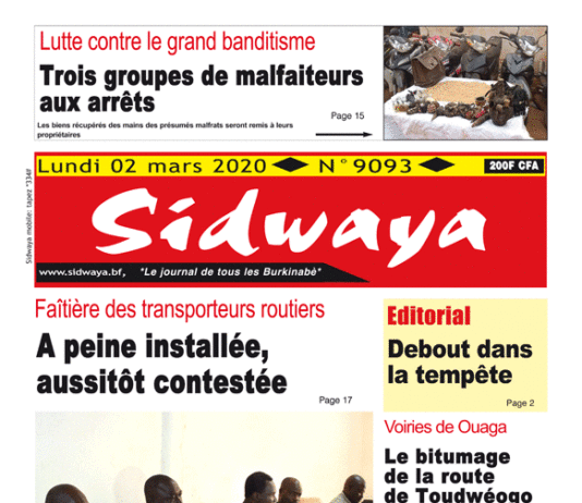 Une sidwaya du 02 03 2020
