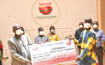 Lutte contre le COVID-19 La LONAB offre 250 millions F CFA