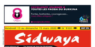 Une sidwaya du 13 03 2020