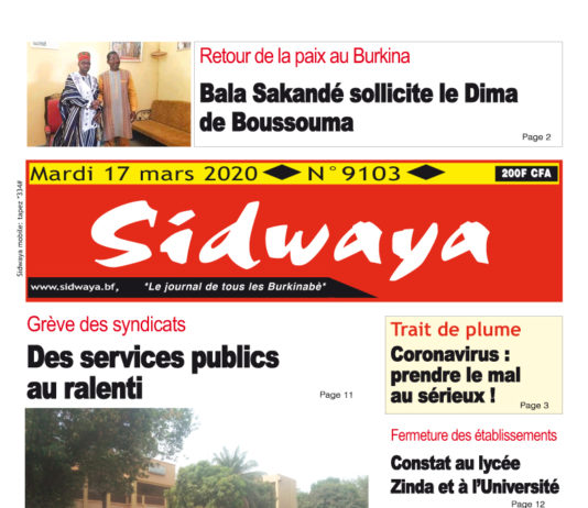 Une du 17-03-2020