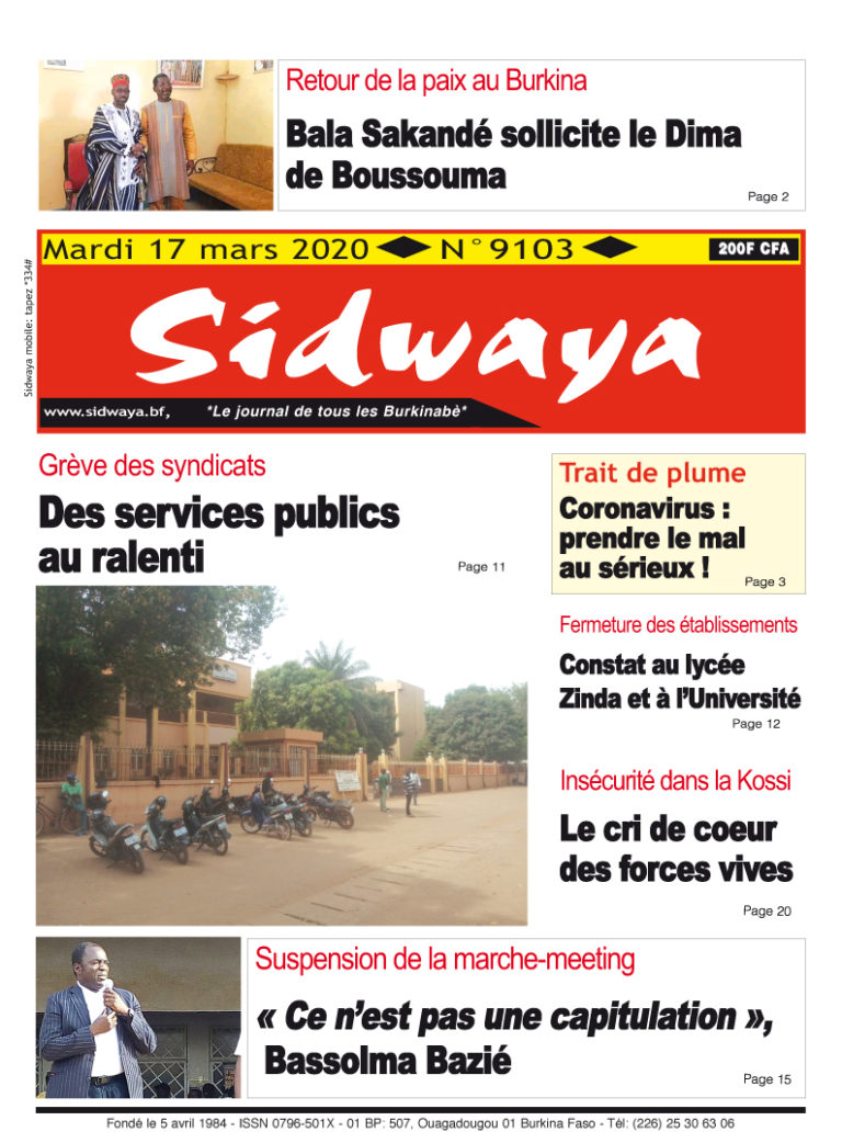 Une du 17-03-2020