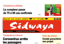 Une Sidwaya du 24 mars 2020