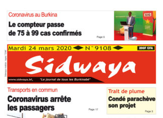 Une Sidwaya du 24 mars 2020