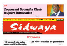 Une Sidwaya du 27 mars 2020