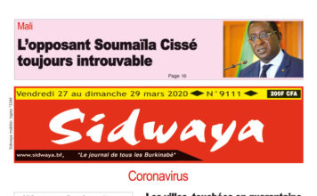 Une Sidwaya du 27 mars 2020