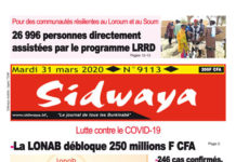 Une sidwaya du 31 03 2020