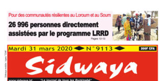 Une sidwaya du 31 03 2020