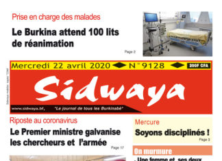 Une Sidwaya du 22-04-2020