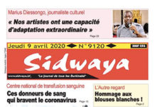 Une Sidwaya du 09 avril 2020