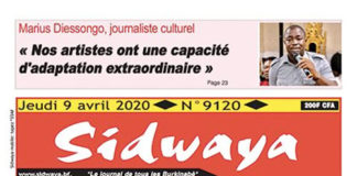 Une Sidwaya du 09 avril 2020