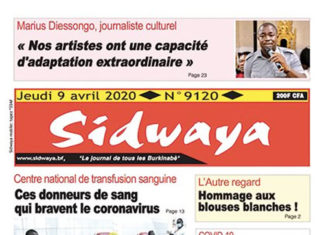Une Sidwaya du 09 avril 2020