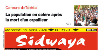 Une Sidwaya du 15 avril 2020