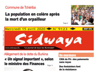Une Sidwaya du 15 avril 2020