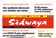 Une Sidwaya du 1er avril 2020