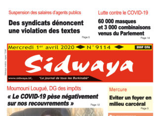 Une Sidwaya du 1er avril 2020