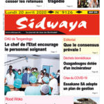 Une sidwaya du 20 04 2020