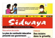 Une Sidwaya du lundi 27 avril 2020