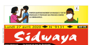 Une Sidwaya du lundi 27 avril 2020